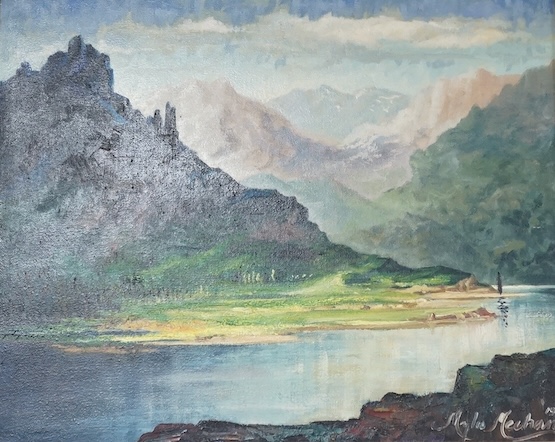Myles Meehan (1904-1974), mid century oil on canvas, 'Morning in the Rhone valley', signed and dated 1960, 39 x 49cm. Condition - good